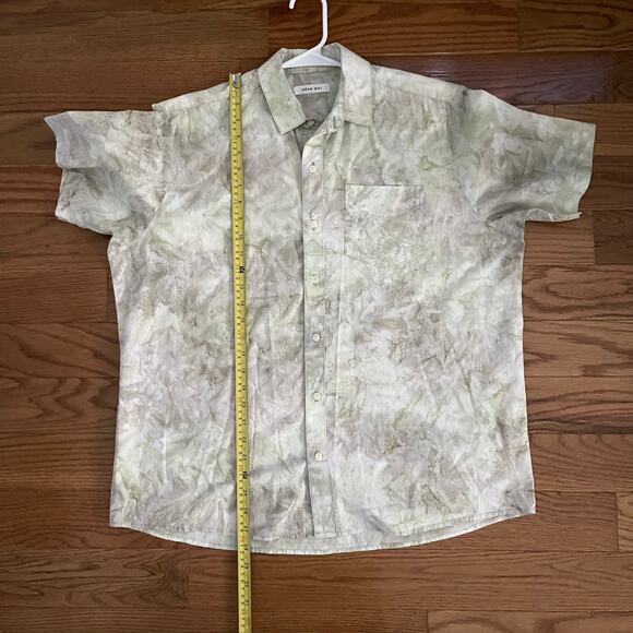 Adam Mar Mens Casual Short Sleeve Shirt Mens Large Wash Print Basic Cotton - Picture 6 of 6